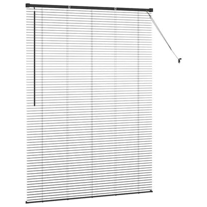 Window Blind with Curtains Manual Black Aluminium