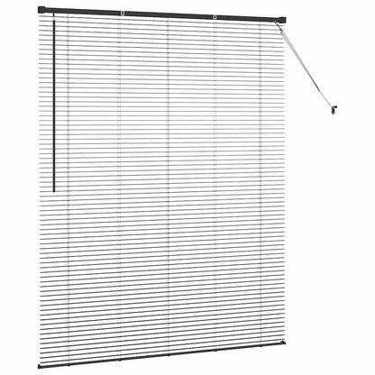 Window Blind with Curtains Manual Black Aluminium