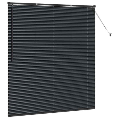 Window Blind with Curtains Manual Black Aluminium