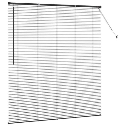 Window Blind with Curtains Manual Black Aluminium