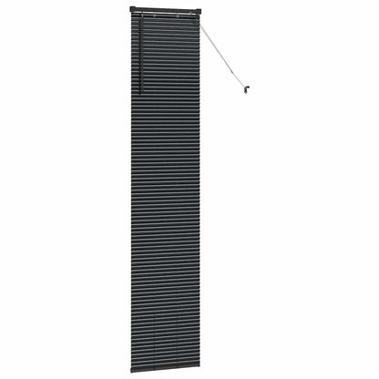 Window Blind with Curtains Manual Black Aluminium