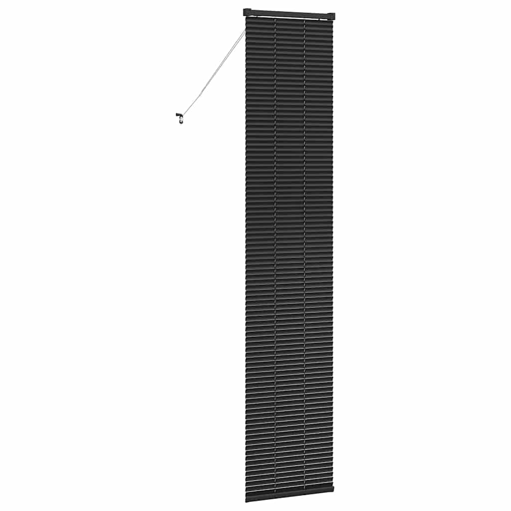 Window Blind with Curtains Manual Black Aluminium