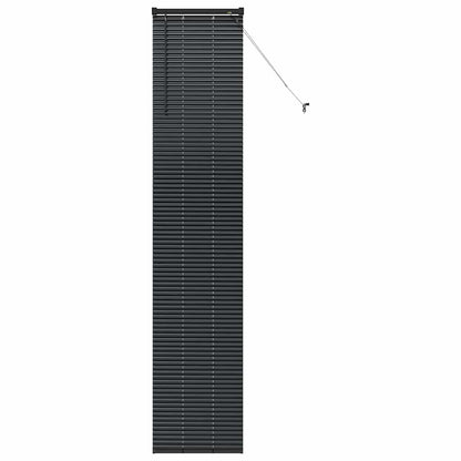 Window Blind with Curtains Manual Black Aluminium