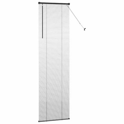 Window Blind with Curtains Manual Black Aluminium