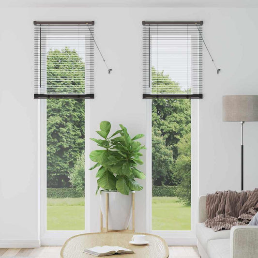 Window Blind with Curtains Manual Black Aluminium
