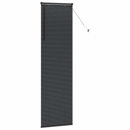 Window Blind with Curtains Manual Black Aluminium