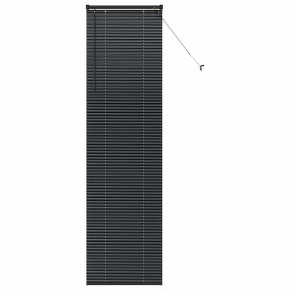 Window Blind with Curtains Manual Black Aluminium