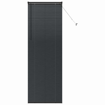 Window Blind with Curtains Manual Black Aluminium