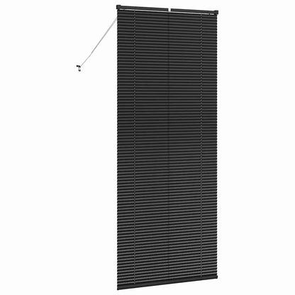 Window Blind with Curtains Manual Black Aluminium
