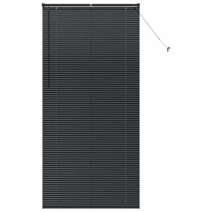 Window Blind with Curtains Manual Black Aluminium