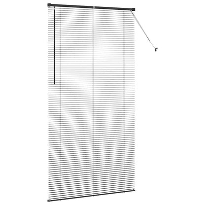 Window Blind with Curtains Manual Black Aluminium