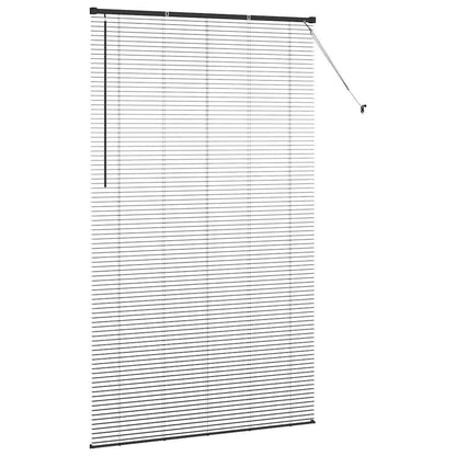 Window Blind with Curtains Manual Black Aluminium