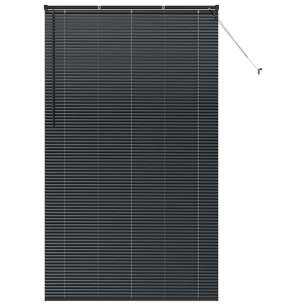 Window Blind with Curtains Manual Black Aluminium