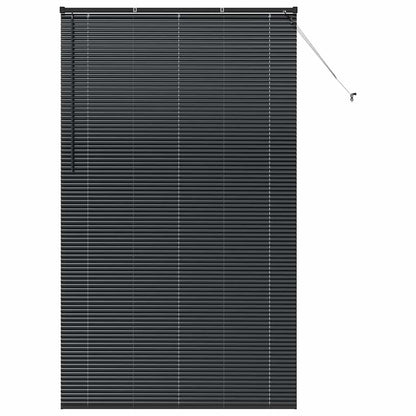 Window Blind with Curtains Manual Black Aluminium