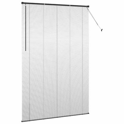 Window Blind with Curtains Manual Black Aluminium