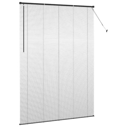 Window Blind with Curtains Manual Black Aluminium