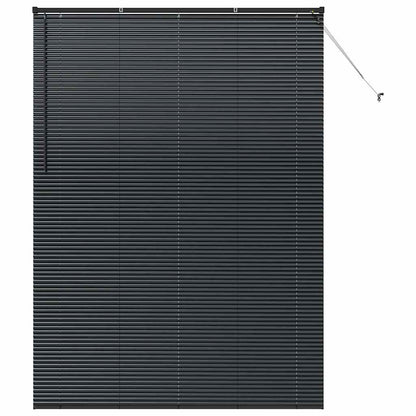 Window Blind with Curtains Manual Black Aluminium
