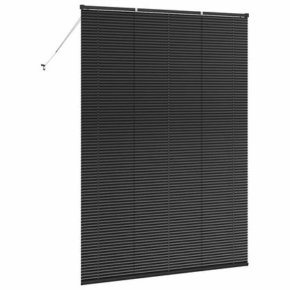 Window Blind with Curtains Manual Black Aluminium