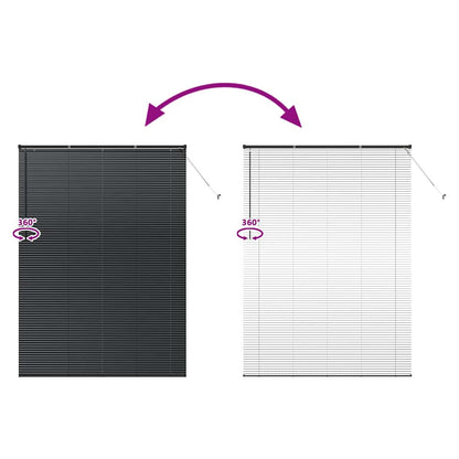 Window Blind with Curtains Manual Black Aluminium