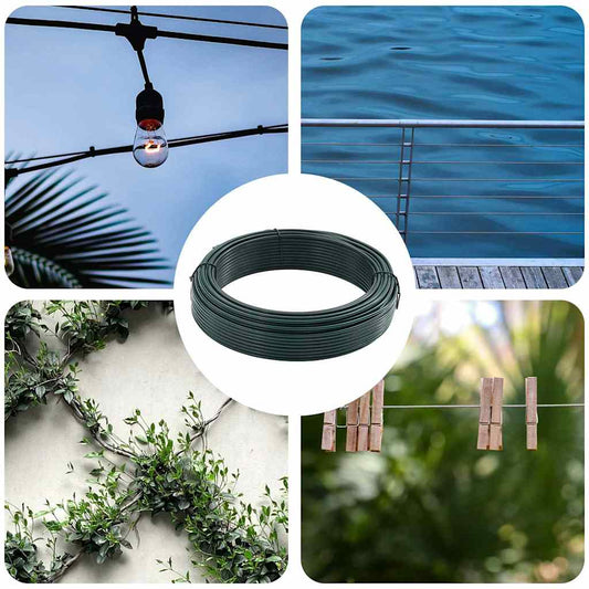 Fence Binding Wire Green 25 m PVC-coated steel