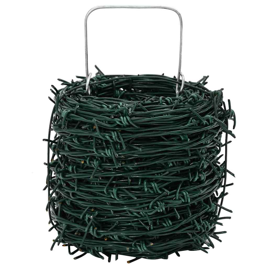 Barbed Wire Green 50 m PVC-coated Steel
