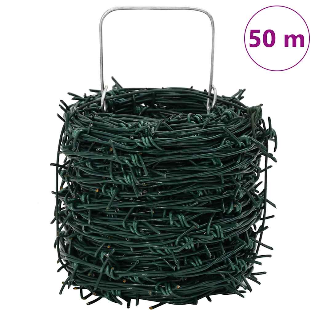 Barbed Wire Green 50 m PVC-coated Steel