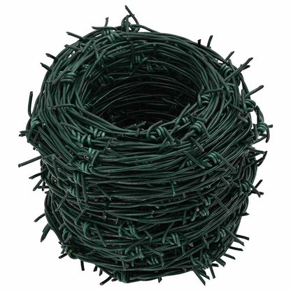 Barbed Wire Green 100 m PVC-coated Steel