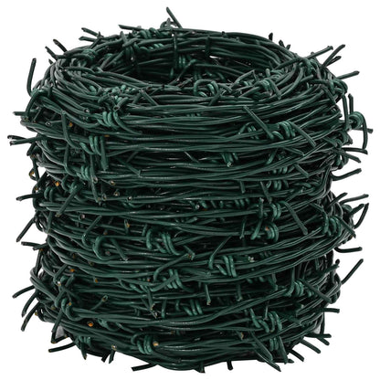 Barbed Wire Green 100 m PVC-coated Steel