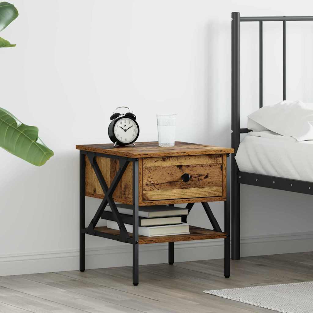 Bedside Cabinet with Drawer Old wood 40 x 42 x 45 cm