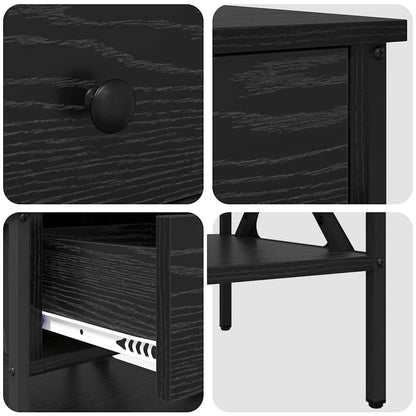 Bedside Cabinet with Drawer Black oak 40 x 42 x 45 cm