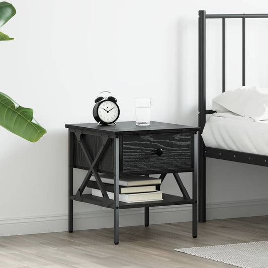 Bedside Cabinet with Drawer Black oak 40 x 42 x 45 cm