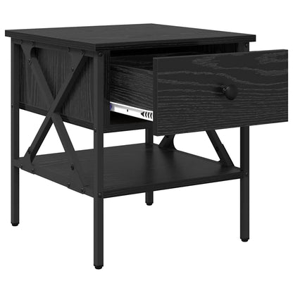Bedside Cabinet with Drawer 2 pcs Black oak 40 x 42 x 45 cm