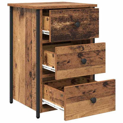 Bedside Cabinet with Drawer 2 pcs Old wood