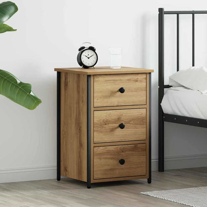 Bedside Cabinet with Drawer Brown Solid Reclaim Wood