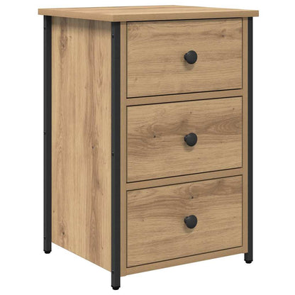Bedside Cabinet with Drawer Brown Solid Reclaim Wood