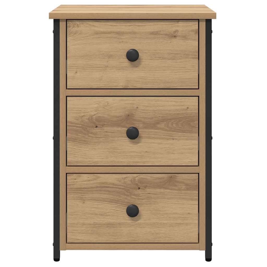 Bedside Cabinet with Drawer Brown Solid Reclaim Wood