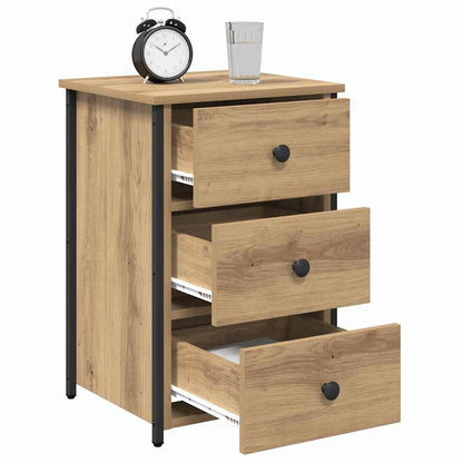 Bedside Cabinet with Drawer Brown Solid Reclaim Wood