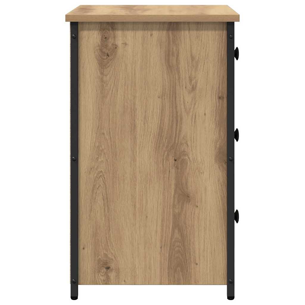 Bedside Cabinet with Drawer Brown Solid Reclaim Wood