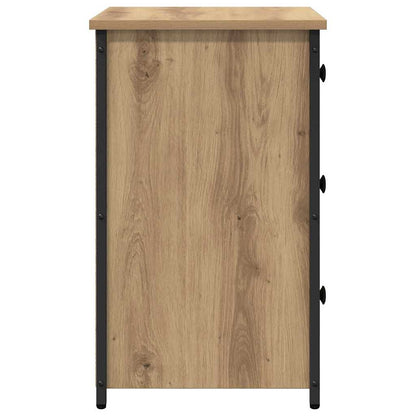 Bedside Cabinet with Drawer Brown Solid Reclaim Wood