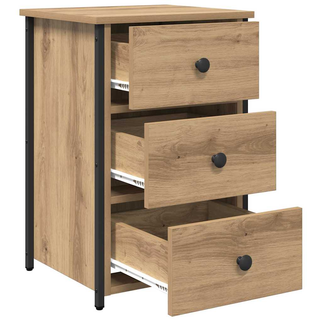 Bedside Cabinet with Drawer 2 pcs Artisan oak