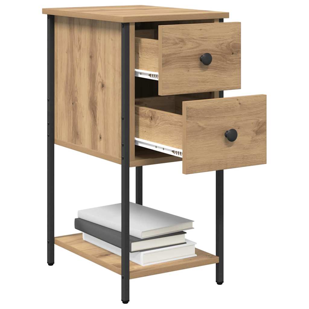 Bedside Cabinet with Drawer 2 pcs Artisan oak 32 x 42 x 70 cm