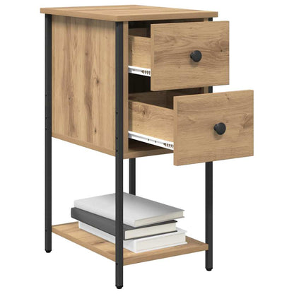 Bedside Cabinet with Drawer 2 pcs Artisan oak 32 x 42 x 70 cm