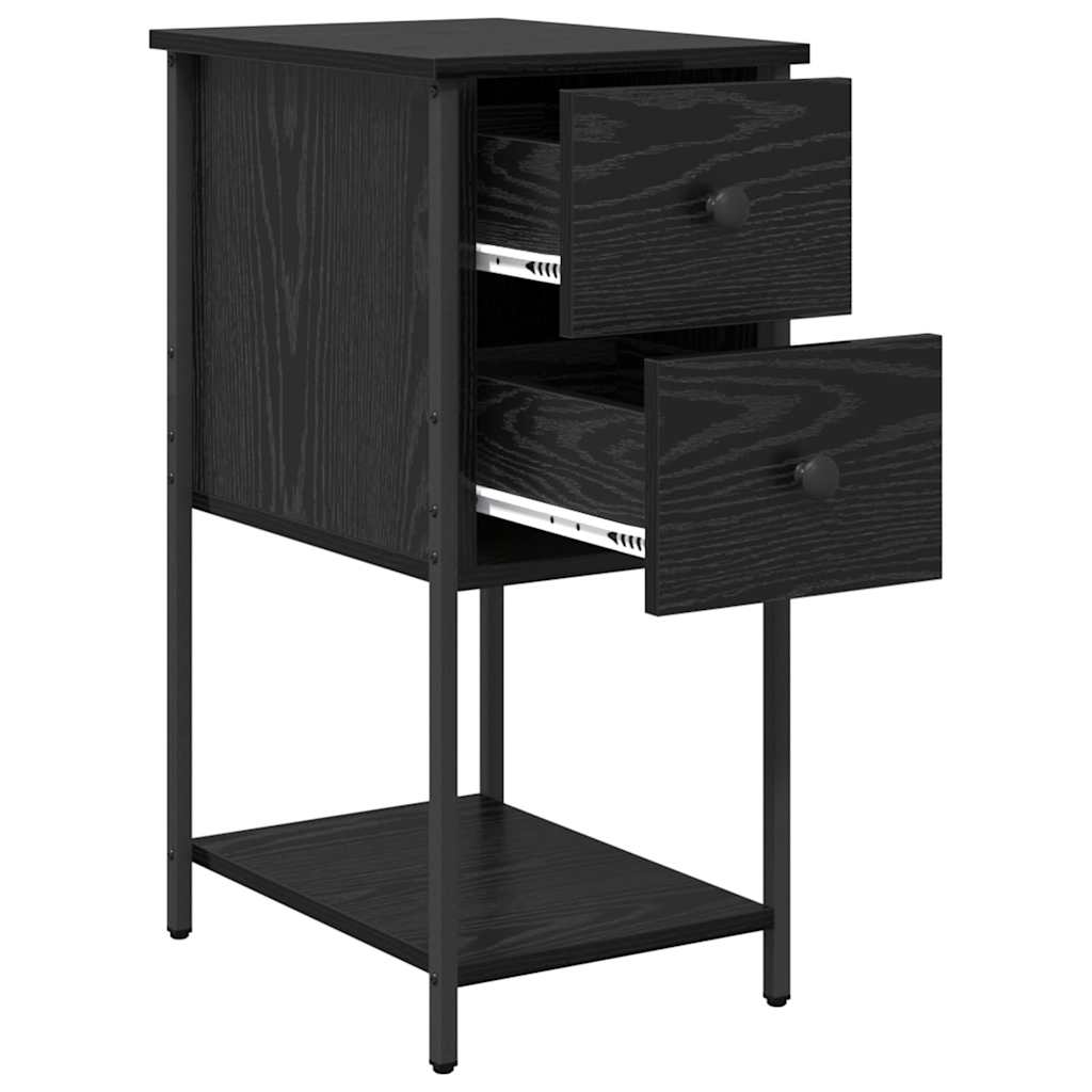 Bedside Cabinet Black oak 32 x 42 x 70 cm Engineered wood