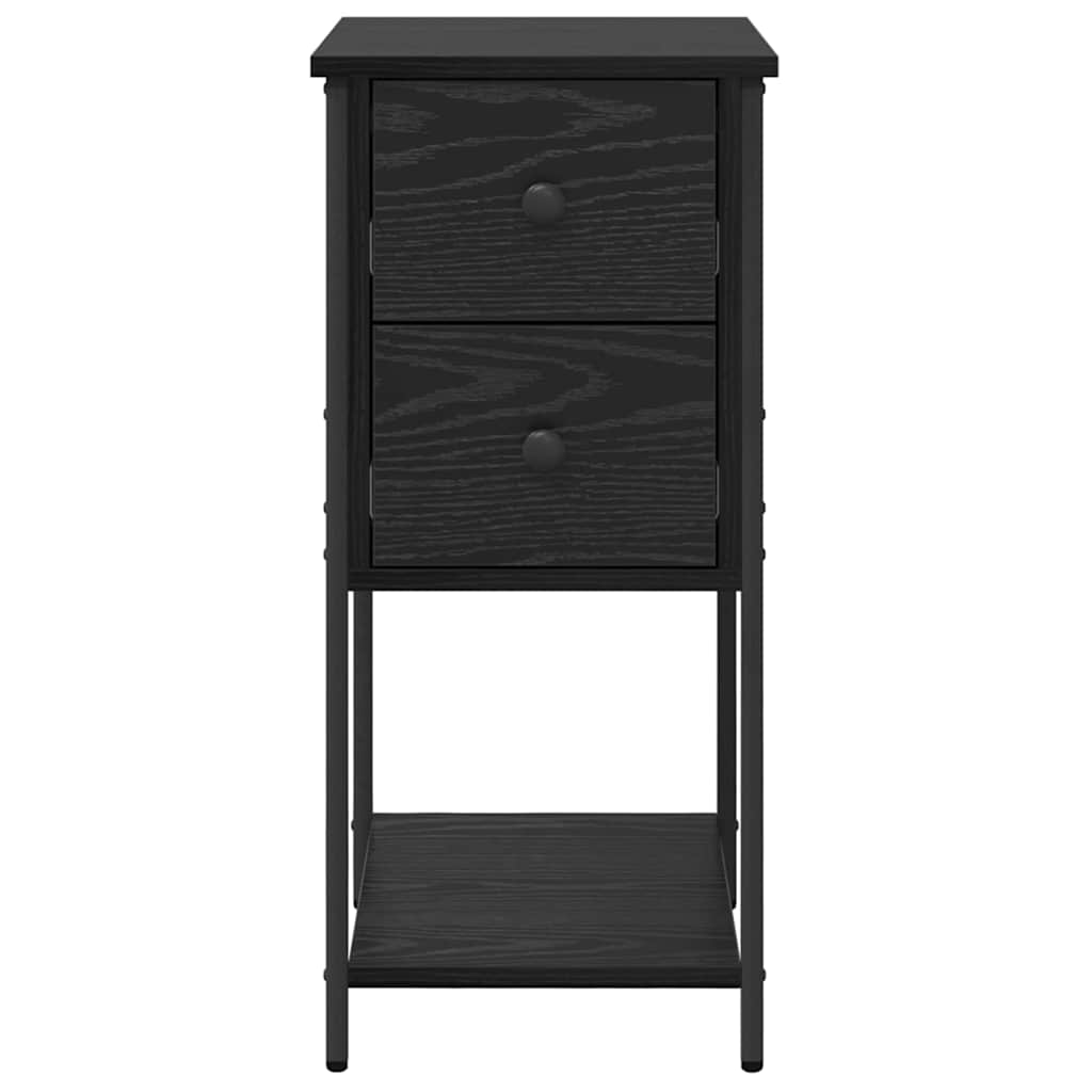 Bedside Cabinet Black oak 32 x 42 x 70 cm Engineered wood