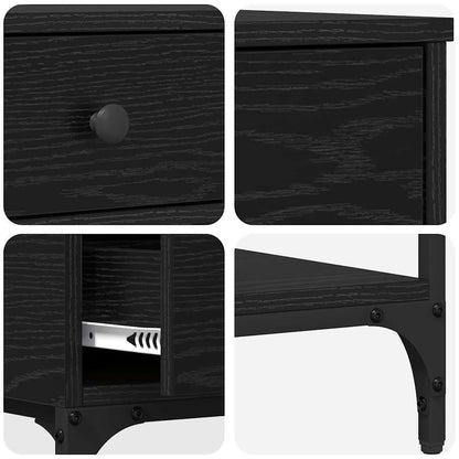 Console Table Black oak 75 x 34.5 x 75 cm Engineered wood