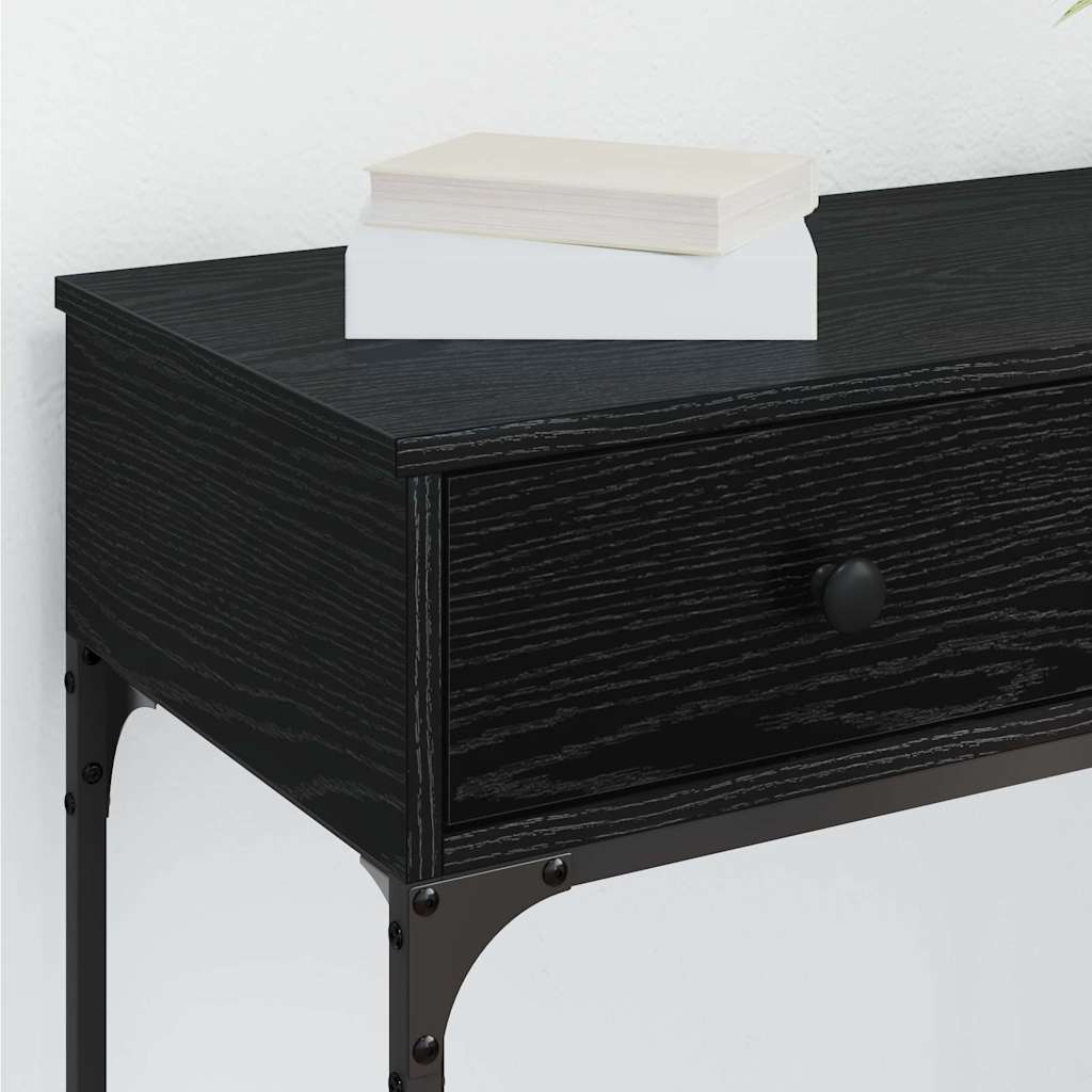Console Table Black oak 75 x 34.5 x 75 cm Engineered wood