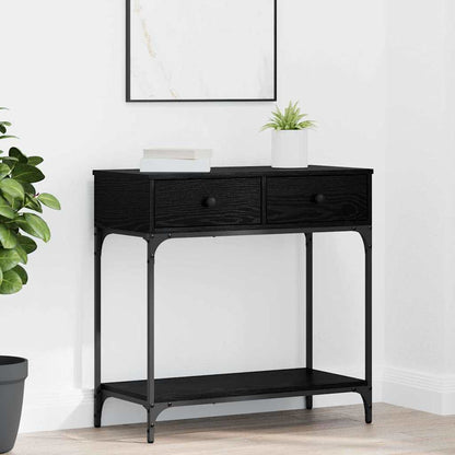 Console Table Black oak 75 x 34.5 x 75 cm Engineered wood