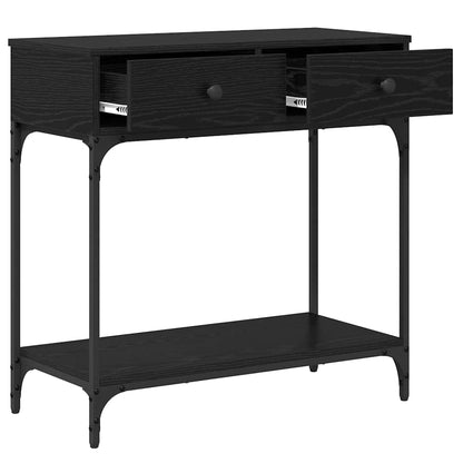 Console Table Black oak 75 x 34.5 x 75 cm Engineered wood