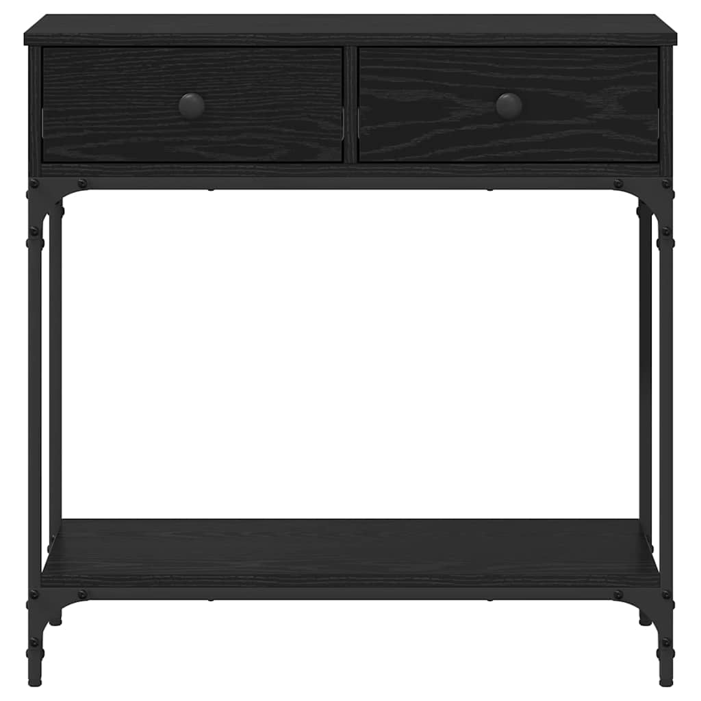 Console Table Black oak 75 x 34.5 x 75 cm Engineered wood