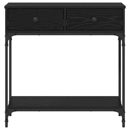 Console Table Black oak 75 x 34.5 x 75 cm Engineered wood